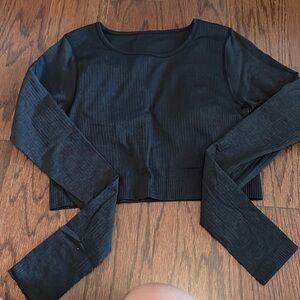 Ebb to street long sleeve lululemon shirt, size 8, black